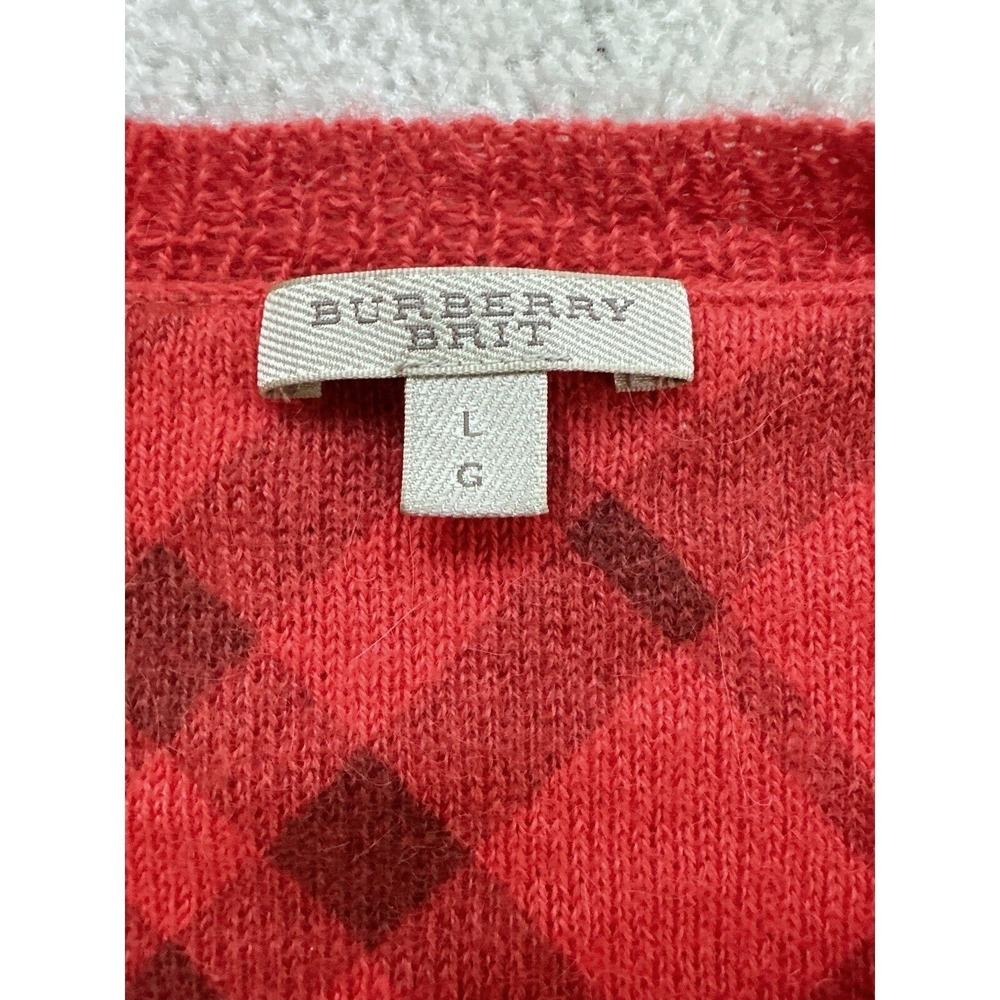 Burberry Women 100% Alpaca Sweater Size L Sweater Elbow Special Knit Orange - Picture 2 of 10